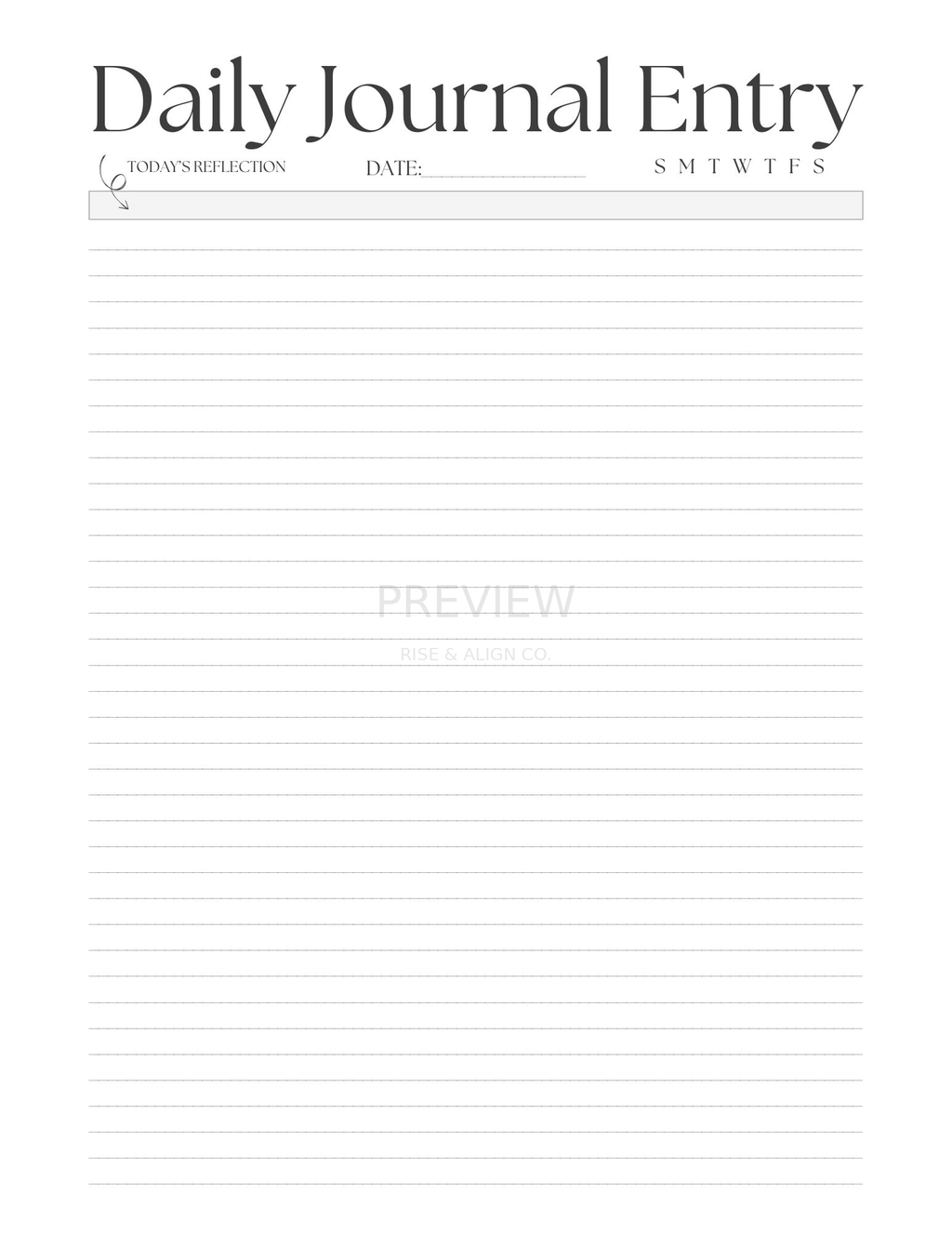 Rise and Align Daily Planner & Journal Digital Download